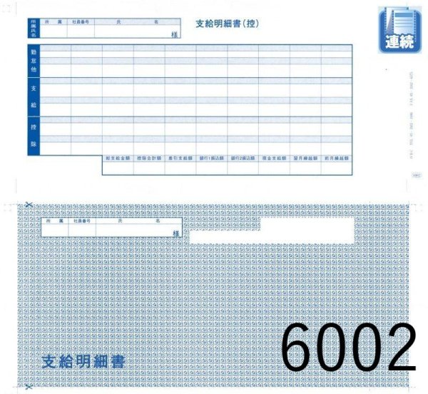 画像1: 【連続用紙】袋とじ支給明細書 300枚 (1)