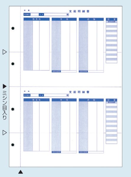画像2: 単票封筒用支給明細書（縦型）（B4）300枚 (2)